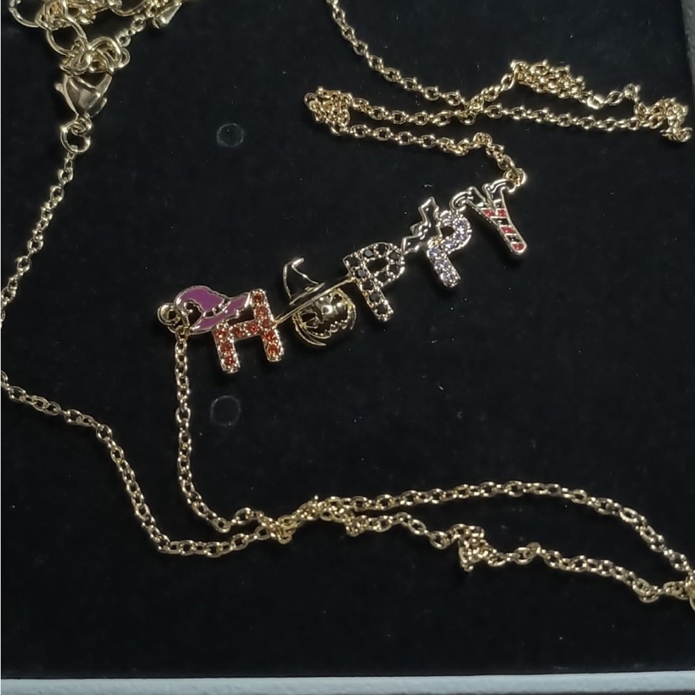 Neiman Marcus 14k Gold Plated Halloween Crystal Necklace - Picture 4 of 4